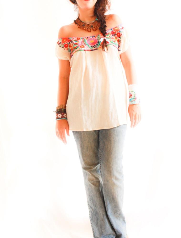 Off the shoulder mexican blouse plus size online