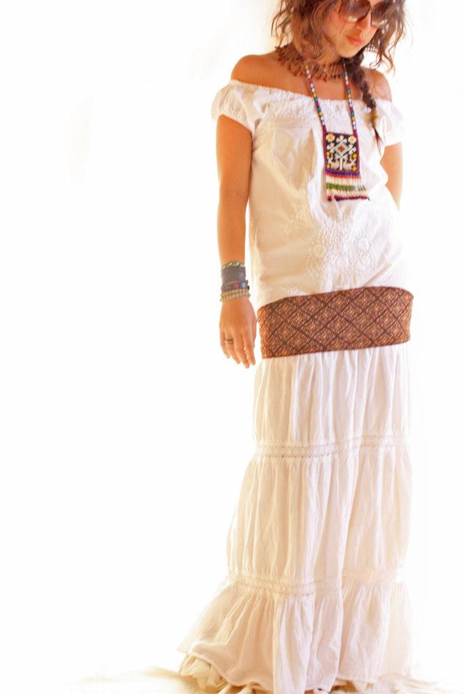 La Sirena Mexican vintage wedding maxi dress