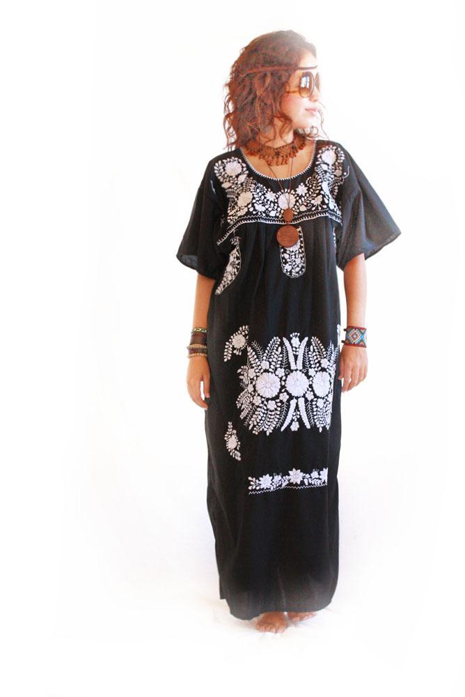 La Noche vintage boho Mexican Maxi dress