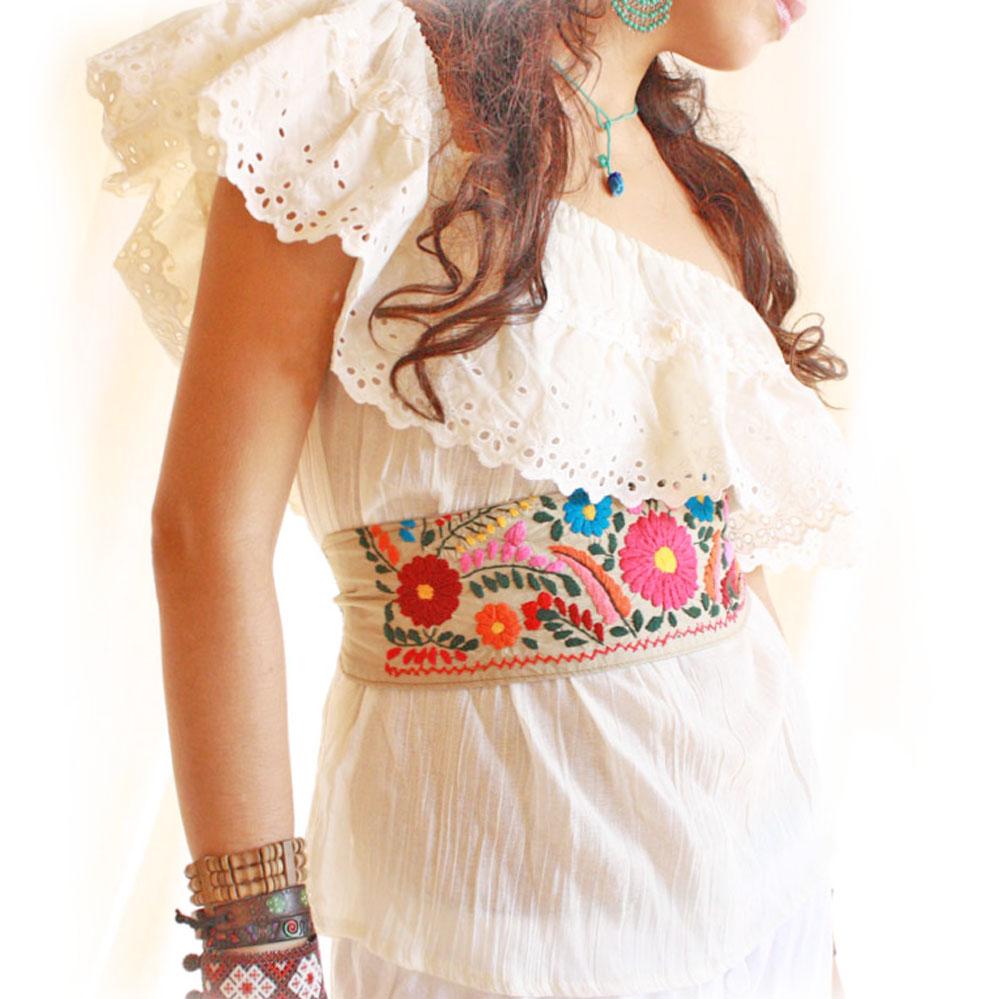 Mexican embroidered belt outlet