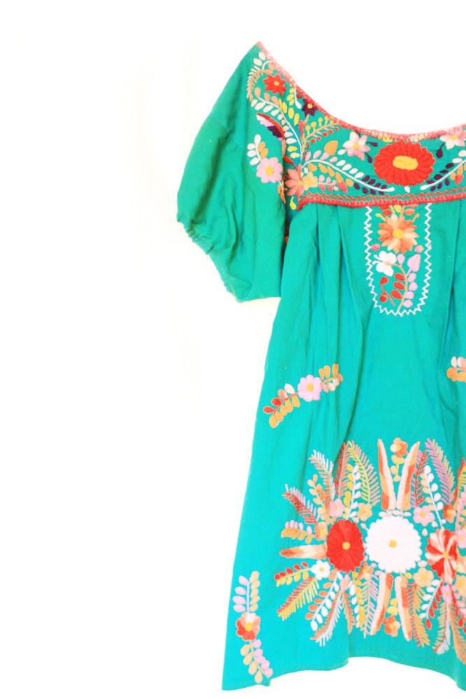 Jade vtg hippie romantic embroidered mini dress
