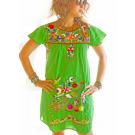 Peacock embroidered Mexican tunic cap sleeves
