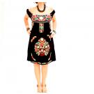 De Noche Mexican hand embroidered off shoulder tunic dress