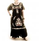 Obsidian Moon black Mexican embroidered tunic dress 