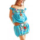Mexican embroidered dress off shoulder 