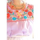 Lilac vintage Mexican embroidered blouse