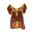 Mexican Embroidered Dress vintage bohemian short tunic